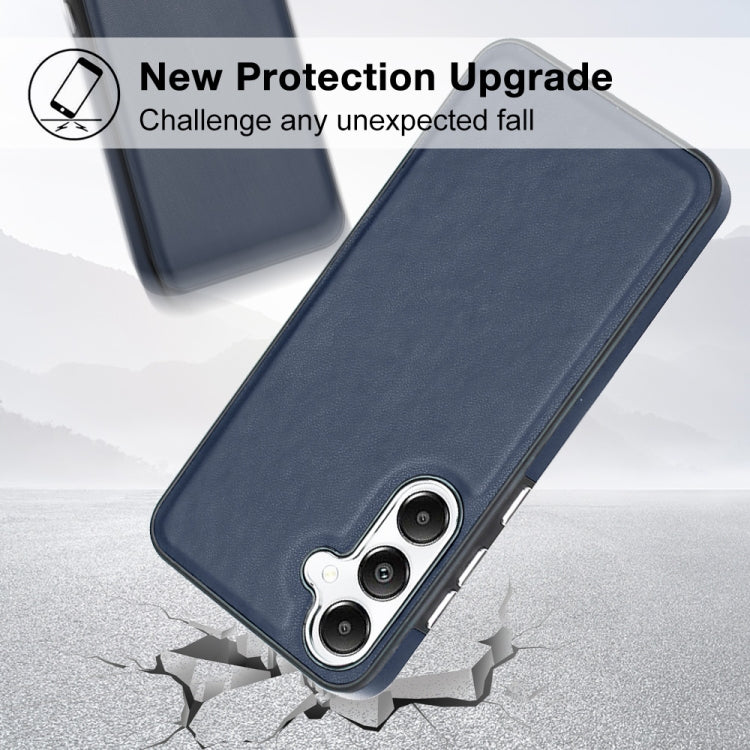 For Samsung Galaxy S23 FE 5G Leather Texture Full Coverage Phone Case(Blue) - Galaxy S23 FE 5G Cases by buy2fix | Online Shopping UK | buy2fix