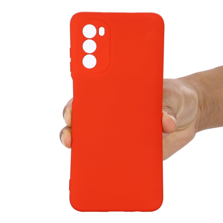 For Motorola Moto G71s 5G Pure Color Liquid Silicone Shockproof Phone Case(Red) - Motorola Cases by buy2fix | Online Shopping UK | buy2fix