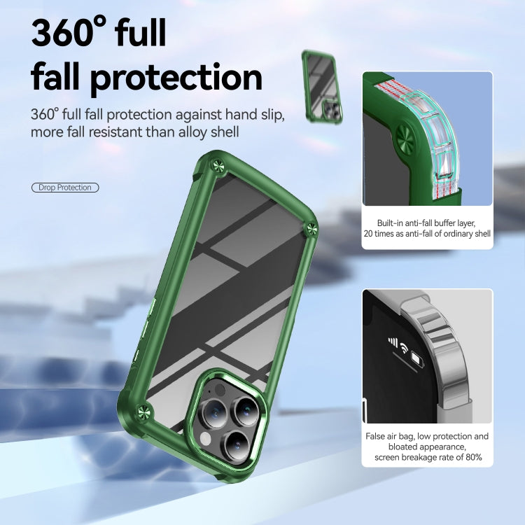 For iPhone 16 Pro Max TPU + PC Lens Protection Phone Case(Green) - iPhone 16 Pro Max Cases by buy2fix | Online Shopping UK | buy2fix