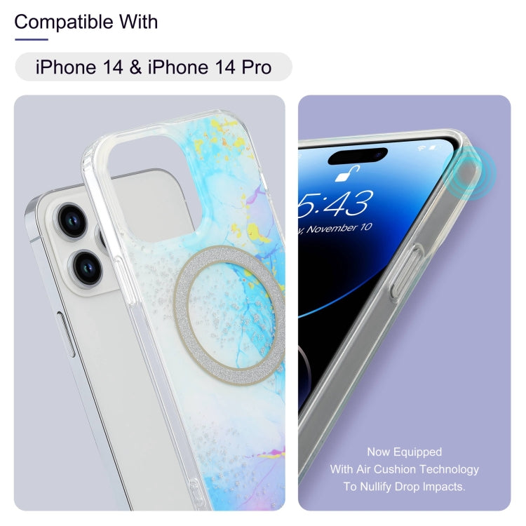 For iPhone 12 Dual-side IMD Marble Magsafe Phone Case(White) - iPhone 12 / 12 Pro Cases by buy2fix | Online Shopping UK | buy2fix