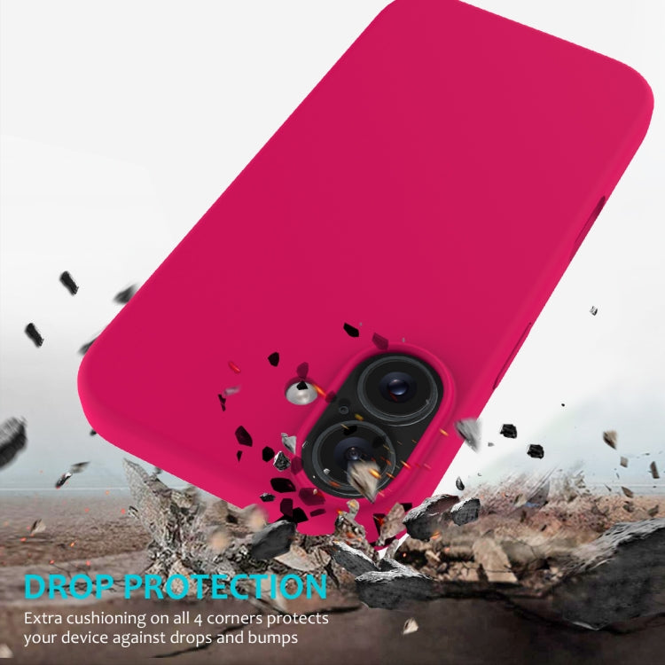 For iPhone 16 Solid Color Silicone Phone Case(Rose Red) - More iPhone Cases by buy2fix | Online Shopping UK | buy2fix