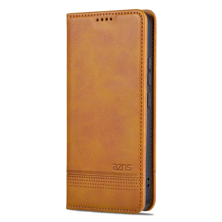 For Xiaomi 14 AZNS Magnetic Calf Texture Flip Leather Phone Case(Light Brown) - 14 Cases by AZNS | Online Shopping UK | buy2fix