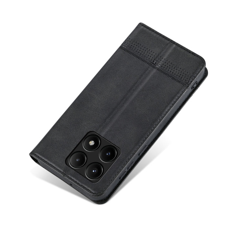 For Xiaomi Redmi K70/K70 Pro AZNS Magnetic Calf Texture Flip Leather Phone Case(Black) - K70 Pro Cases by AZNS | Online Shopping UK | buy2fix