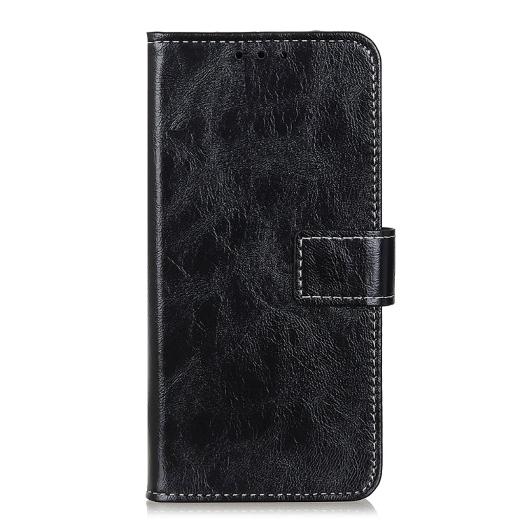 For iPhone 16 Retro Crazy Horse Texture Horizontal Flip Leather Phone Case(Black) - iPhone 16 Cases by buy2fix | Online Shopping UK | buy2fix