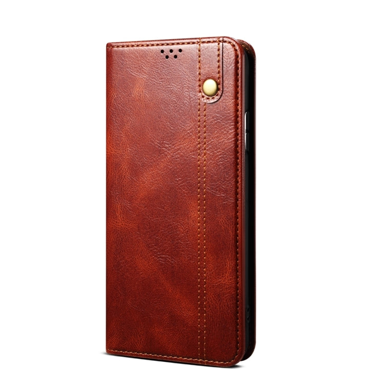 For vivo Y38 5G Global Oil Wax Crazy Horse Texture Leather Phone Case(Brown) - vivo Cases by buy2fix | Online Shopping UK | buy2fix