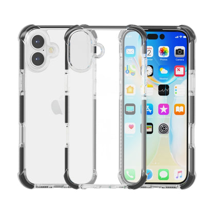 For iPhone 16 Plus Four-corner Shockproof TPU + Acrylic Phone Case(Black + Transparent) - iPhone 16 Plus Cases by buy2fix | Online Shopping UK | buy2fix