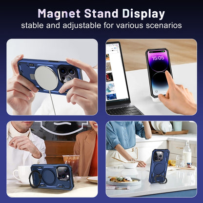 For iPhone 12 / 12 Pro Patronus MagSafe Magnetic Holder Phone Case(Navy Blue) - iPhone 12 / 12 Pro Cases by buy2fix | Online Shopping UK | buy2fix