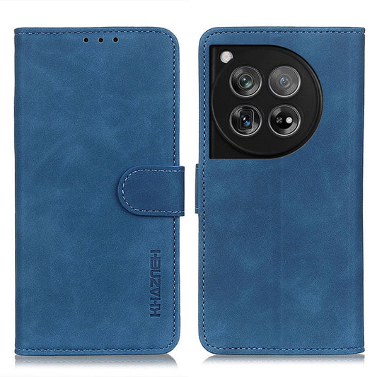 For OnePlus 12 KHAZNEH Retro Texture Leather Phone Case(Blue) - OnePlus Cases by buy2fix | Online Shopping UK | buy2fix