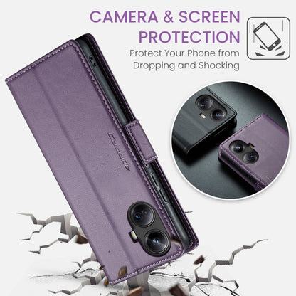 For Realme 10 Pro+ CaseMe 023 Butterfly Buckle Litchi Texture RFID Anti-theft Leather Phone Case(Pearly Purple) - Realme Cases by CaseMe | Online Shopping UK | buy2fix