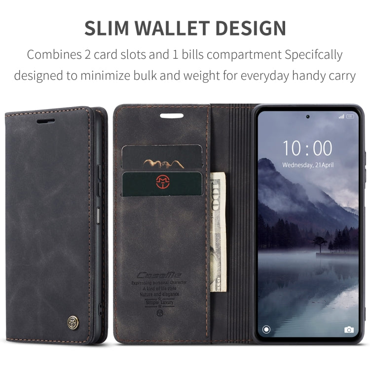 For Xiaomi Redmi 12 4G / 12 5G／Note 12R CaseMe 013 Multifunctional Horizontal Flip Leather Phone Case(Black) - Xiaomi Cases by CaseMe | Online Shopping UK | buy2fix