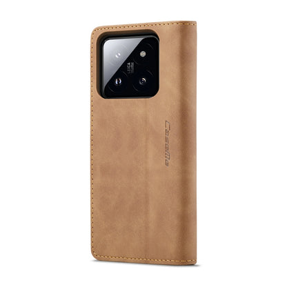 For Xiaomi 14 Pro CaseMe 013 Multifunctional Horizontal Flip Leather Phone Case(Brown) - 14 Pro Cases by CaseMe | Online Shopping UK | buy2fix