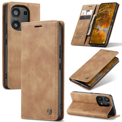 For Xiaomi Redmi Note 13 Pro 4G CaseMe 013 Multifunctional Horizontal Flip Leather Phone Case(Brown) - Xiaomi Cases by CaseMe | Online Shopping UK | buy2fix