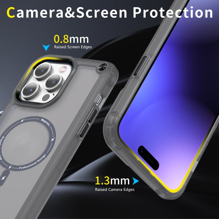 For iPhone 14 Pro Max Skin Feel TPU + PC MagSafe Magnetic Phone Case(Transparent Black) - iPhone 14 Pro Max Cases by buy2fix | Online Shopping UK | buy2fix