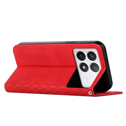 For Xiaomi Redmi K70 / K70 Pro Diamond Splicing Skin Feel Magnetic Leather Phone Case(Red) - K70 Pro Cases by buy2fix | Online Shopping UK | buy2fix