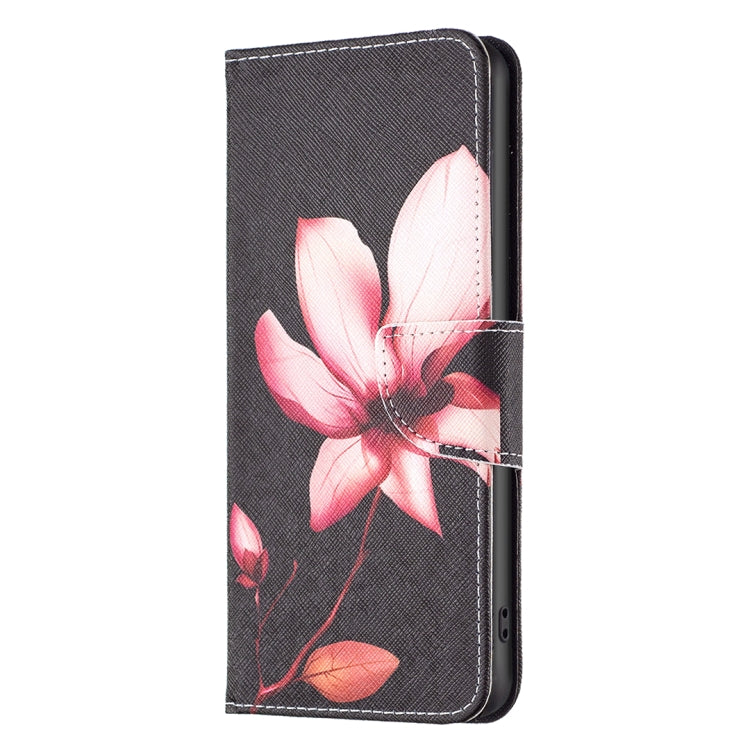 For iPhone 16 Pro Colored Drawing Pattern Flip Leather Phone Case(Lotus) - iPhone 16 Pro Cases by buy2fix | Online Shopping UK | buy2fix