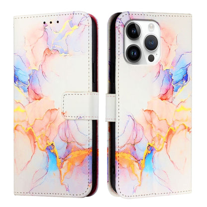 For iPhone 16 Pro Max PT003 Marble Pattern Flip Leather Phone Case(Galaxy Marble White LS004) - iPhone 16 Pro Max Cases by buy2fix | Online Shopping UK | buy2fix