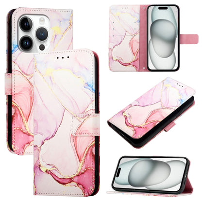 For iPhone 16 Pro PT003 Marble Pattern Flip Leather Phone Case(Rose Gold LS005) - iPhone 16 Pro Cases by buy2fix | Online Shopping UK | buy2fix