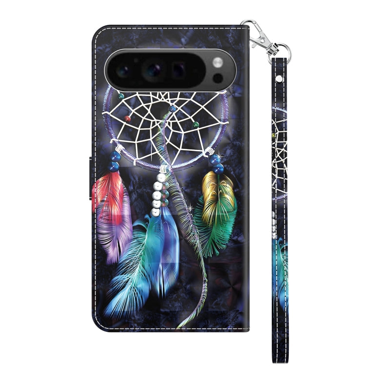 For Google Pixel 9 Pro XL 3D Painted Pattern Leather Phone Case(Colorful Dreamcatcher) - Google Cases by buy2fix | Online Shopping UK | buy2fix