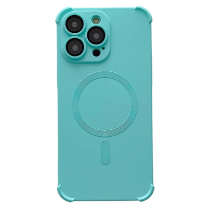 For iPhone 16 Pro Four Corner Shockproof Skin Feel MagSafe Magnetic Phone Case(Cyan Blue) - iPhone 16 Pro Cases by buy2fix | Online Shopping UK | buy2fix