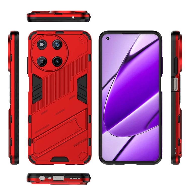 For Realme 11 4G Global Punk Armor 2 in 1 PC + TPU Phone Case with Holder(Red) - Realme Cases by buy2fix | Online Shopping UK | buy2fix