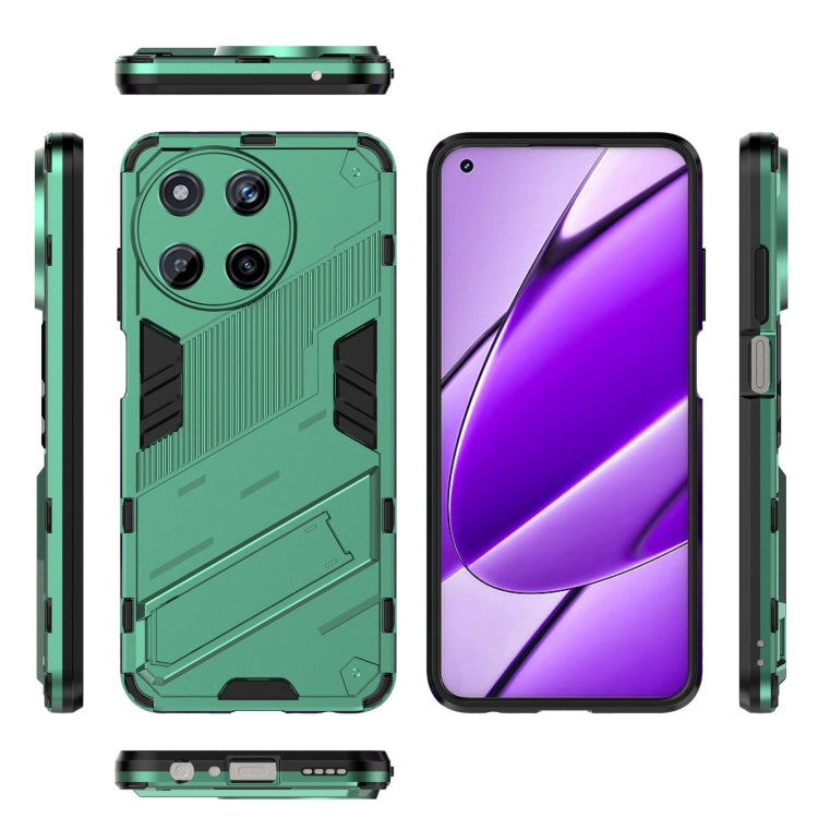 For Realme 11 4G Global Punk Armor 2 in 1 PC + TPU Phone Case with Holder(Green) - Realme Cases by buy2fix | Online Shopping UK | buy2fix