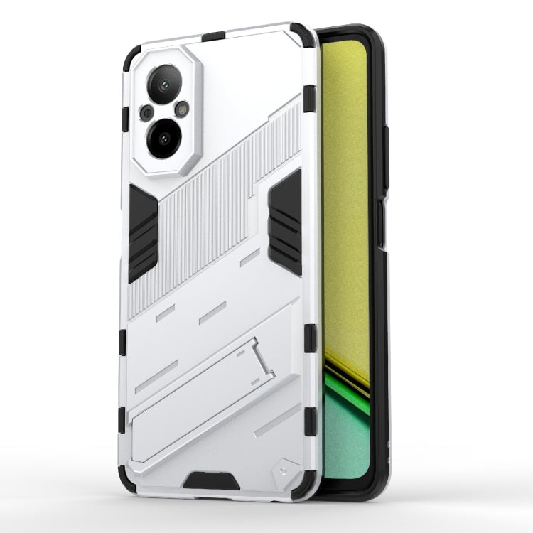 For Realme C67 4G Global Punk Armor 2 in 1 PC + TPU Phone Case with Holder(White) - Realme Cases by buy2fix | Online Shopping UK | buy2fix