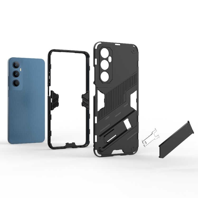 For Realme C65 4G Global Punk Armor 2 in 1 PC + TPU Phone Case with Holder(Blue) - Realme Cases by buy2fix | Online Shopping UK | buy2fix