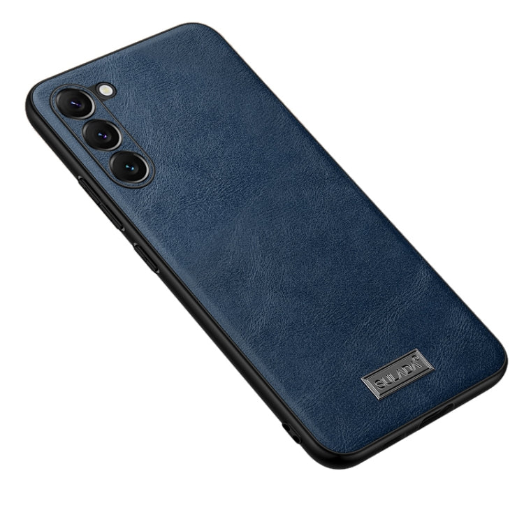 For Samsung Galaxy S23 5G SULADA Shockproof TPU + Handmade Leather Phone Case(Blue) - Galaxy S23 5G Cases by SULADA | Online Shopping UK | buy2fix