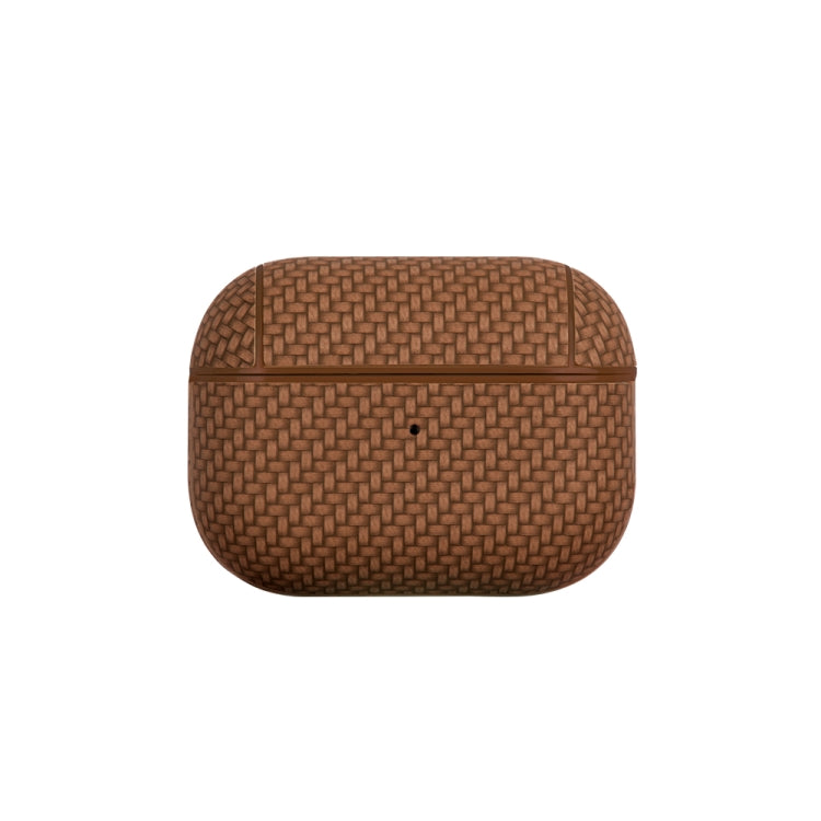 For AirPods Pro 2 Woven Skin Texture PC TWS Earphone Protective Case(Brown) - For AirPods Pro 2 by buy2fix | Online Shopping UK | buy2fix