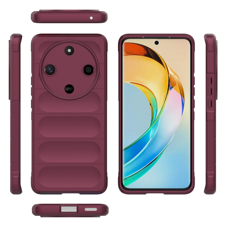 For Honor X50 5G Global / X9b Magic Shield TPU + Flannel Phone Case(Wine Red) - Honor Cases by buy2fix | Online Shopping UK | buy2fix