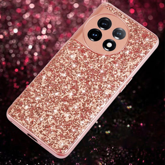 For OnePlus 11 Glitter Powder Shockproof TPU Phone Case(Rose Gold) - OnePlus Cases by buy2fix | Online Shopping UK | buy2fix