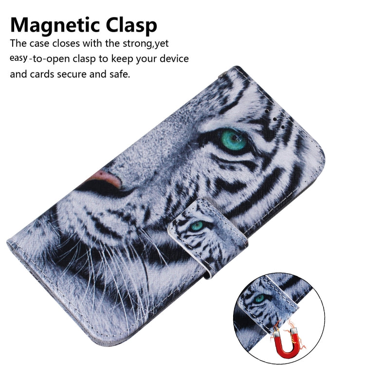 For iPhone SE 2024 Coloured Drawing Flip Leather Phone Case(Tiger) - More iPhone Cases by buy2fix | Online Shopping UK | buy2fix