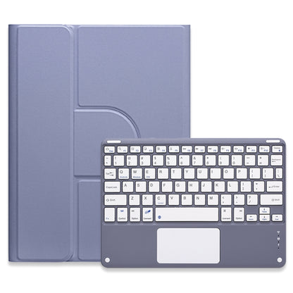 For iPad Air 2022 / iPad Pro 11 2021 Square Button 360 Degree Rotatable Bluetooth Keyboard Leather Case with Touchpad(Lavender Purple) - Universal by buy2fix | Online Shopping UK | buy2fix