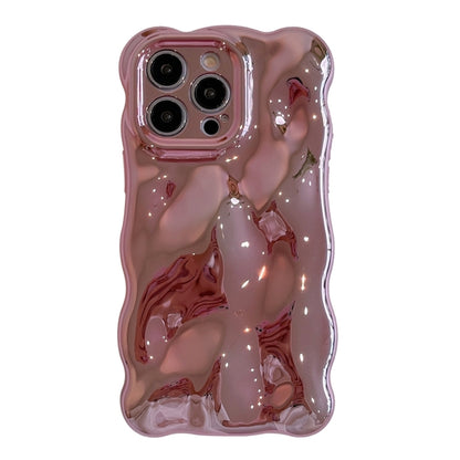 For iPhone 16 Pro Max Wave Bubbles TPU Phone Case(Painted Pink) - iPhone 16 Pro Max Cases by buy2fix | Online Shopping UK | buy2fix