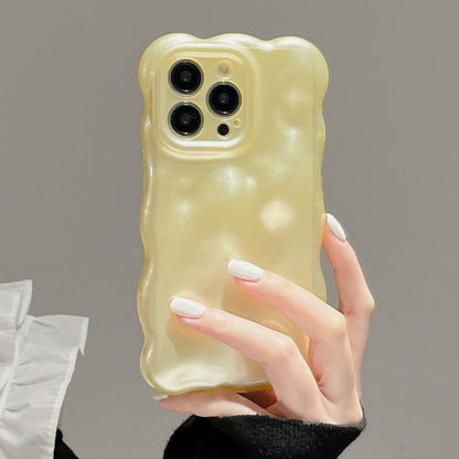 For iPhone 16 Pro Wave Bubbles TPU Phone Case(Pearlescent Yellow) - iPhone 16 Pro Cases by buy2fix | Online Shopping UK | buy2fix