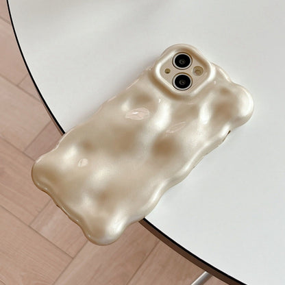 For iPhone 16 Wave Bubbles TPU Phone Case(Champagne Gold) - iPhone 16 Cases by buy2fix | Online Shopping UK | buy2fix