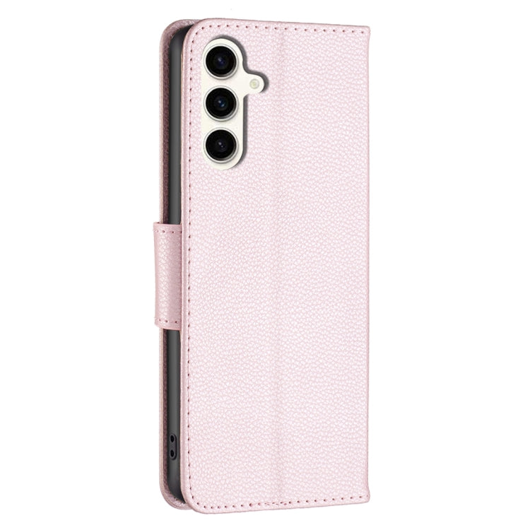 For Samsung Galaxy S23 FE 5G Litchi Texture Pure Color Flip Leather Phone Case(Rose Gold) - Galaxy S23 FE 5G Cases by buy2fix | Online Shopping UK | buy2fix