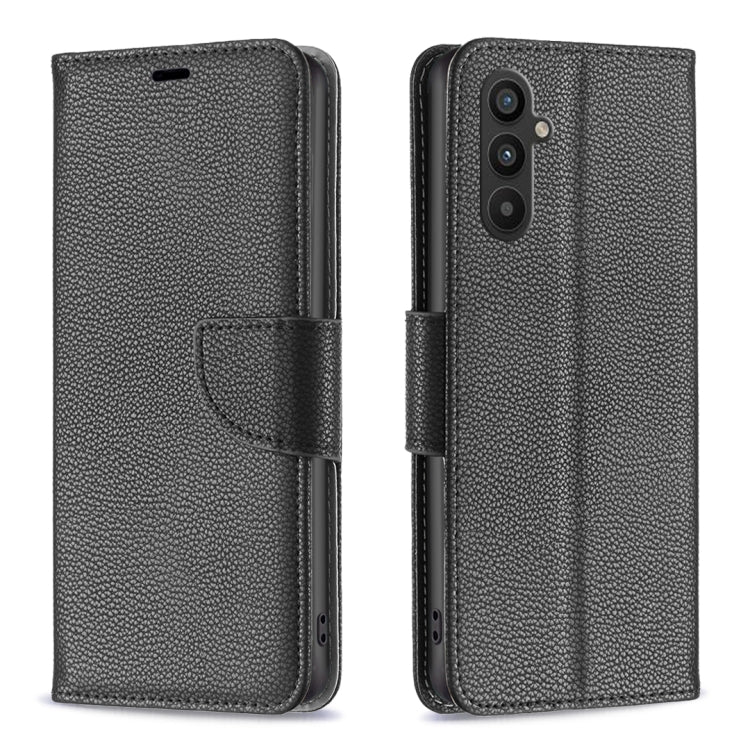 For Samsung Galaxy A34 5G Litchi Texture Pure Color Flip Leather Phone Case(Black) - Galaxy Phone Cases by buy2fix | Online Shopping UK | buy2fix