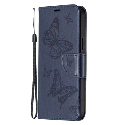For Samsung Galaxy S24+ 5G Embossing Two Butterflies Pattern Leather Phone Case(Blue) - Galaxy S24+ 5G Cases by buy2fix | Online Shopping UK | buy2fix