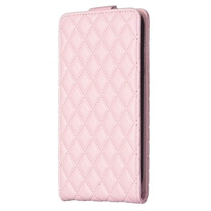 For iPhone 16 Pro Max Diamond Lattice Vertical Flip Leather Phone Case(Pink) - iPhone 16 Pro Max Cases by buy2fix | Online Shopping UK | buy2fix