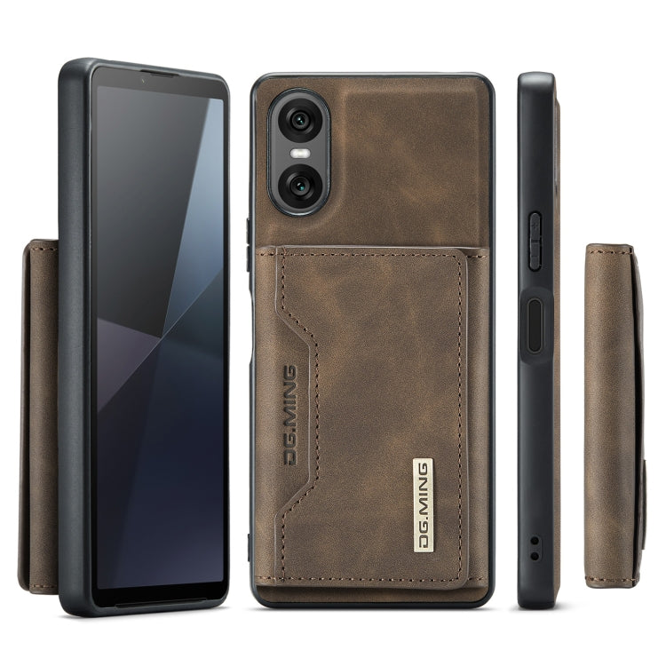 For Sony Xperia 10 VI DG.MING M2 Series 3-Fold Multi Card Bag + Magnetic Phone Case(Coffee) - Sony Cases by DG.MING | Online Shopping UK | buy2fix