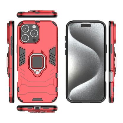 For iPhone 16 Pro Max Shockproof PC + TPU Holder Phone Case(Red) - iPhone 16 Pro Max Cases by buy2fix | Online Shopping UK | buy2fix