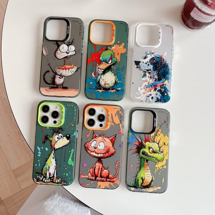 For iPhone 16 Pro Max Animal Pattern Oil Painting Series PC + TPU Phone Case(Angry Duck) - iPhone 16 Pro Max Cases by buy2fix | Online Shopping UK | buy2fix