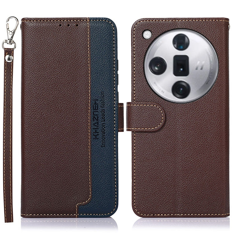 For OPPO Find X7 KHAZNEH Litchi Texture Leather RFID Phone Case(Brown) - Find X7 Cases by buy2fix | Online Shopping UK | buy2fix