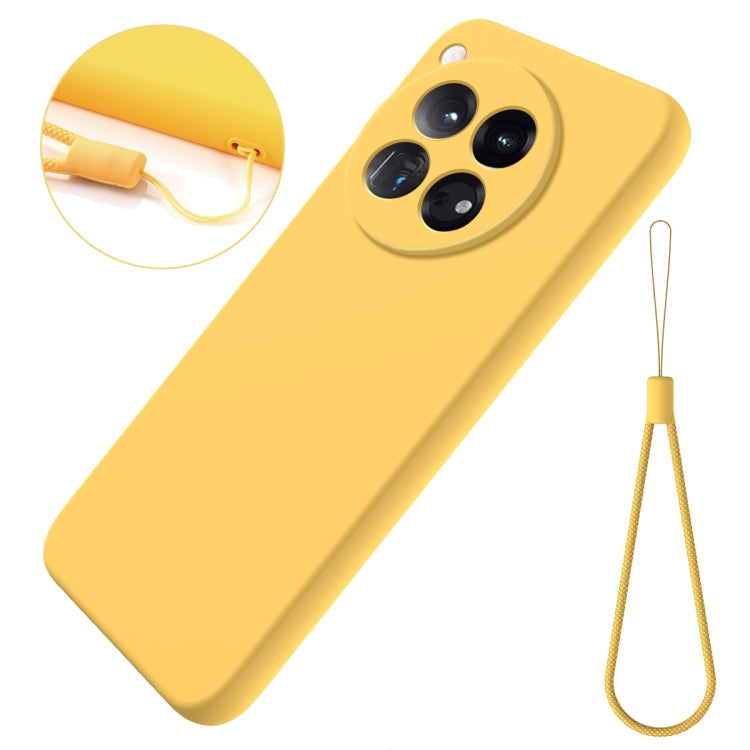 For OnePlus 12 Pure Color Liquid Silicone Shockproof Phone Case(Yellow) - OnePlus Cases by buy2fix | Online Shopping UK | buy2fix