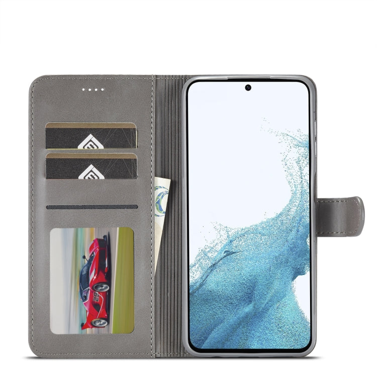 For Samsung Galaxy A05S LC.IMEEKE Calf Texture Leather Phone Case(Grey) - Galaxy Phone Cases by LC.IMEEKE | Online Shopping UK | buy2fix
