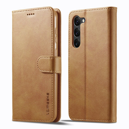 For Samsung Galaxy S24 5G LC.IMEEKE Calf Texture Leather Phone Case(Brown) - Galaxy S24 5G Cases by LC.IMEEKE | Online Shopping UK | buy2fix
