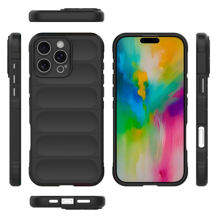 For iPhone 16 Pro Max Magic Shield TPU + Flannel Phone Case(Black) - iPhone 16 Pro Max Cases by buy2fix | Online Shopping UK | buy2fix