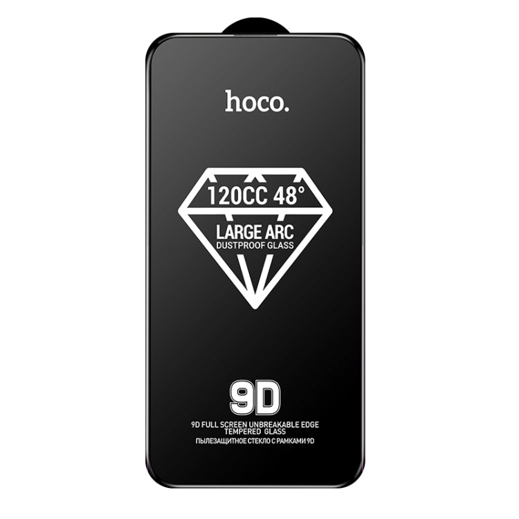 For iPhone 16 Pro hoco A34 9D Large Arc Dustproof Diamond Tempered Glass Film - iPhone 16 Pro Tempered Glass by hoco | Online Shopping UK | buy2fix