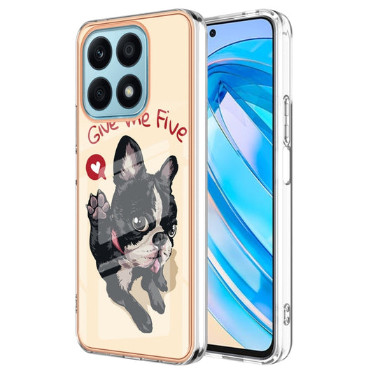 For Honor X8a Electroplating Marble Dual-side IMD Phone Case(Lucky Dog) - Honor Cases by buy2fix | Online Shopping UK | buy2fix